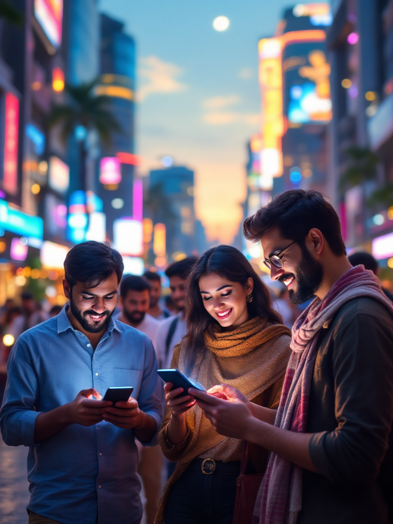 Modern Customers Using Mobile Devices